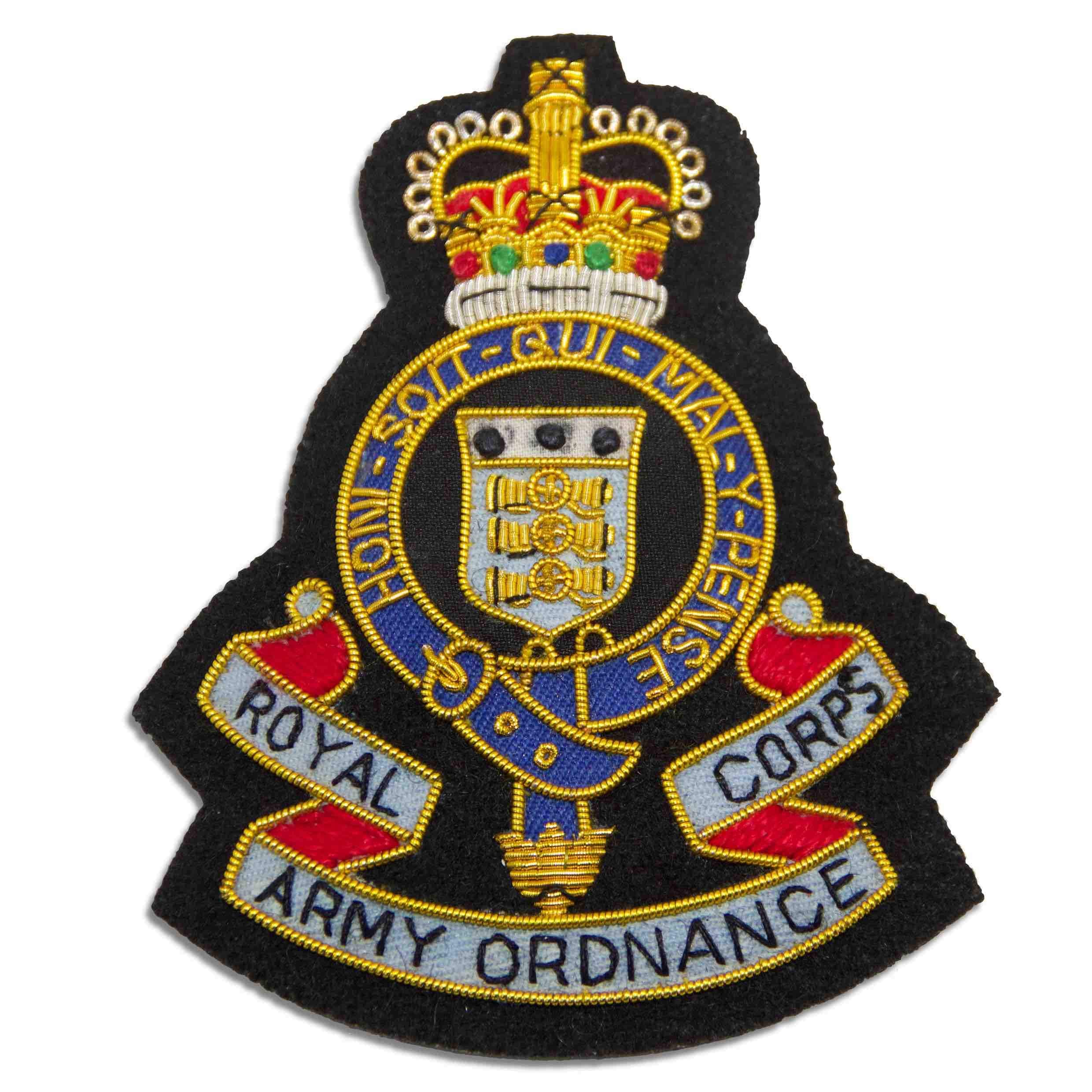 The Regimental Shop Men's Black/Red/Gold Royal Army Ordnance Corps Regital Blazer Badge