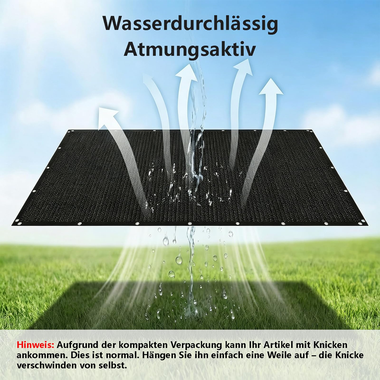 Sonnensegel Terrasse 3x6M Premium HDPE Gewebe, Windschutznetz inkl Seil, 95% UV-Schutz Reißfest, für Außenbereich,Garten, Beige