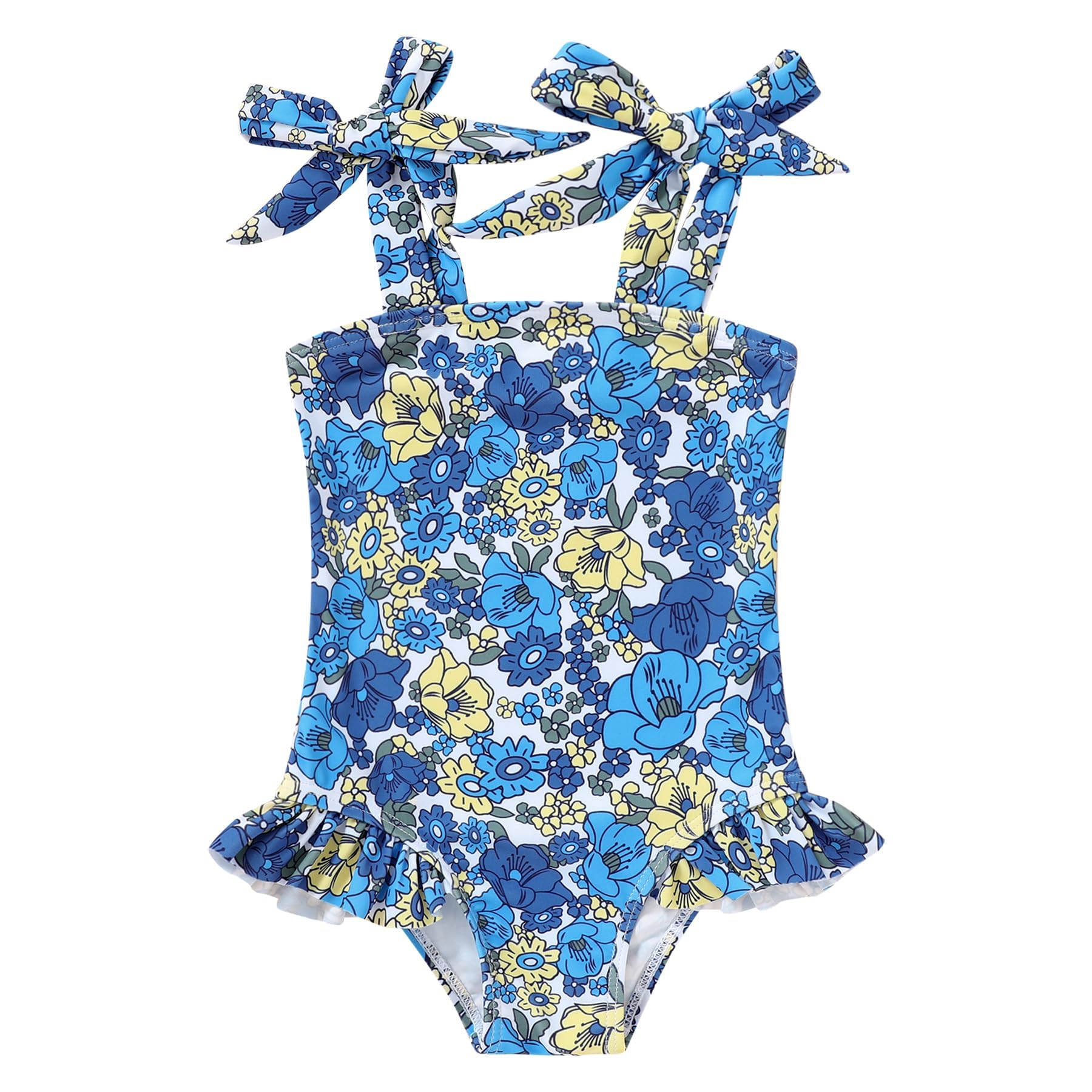 YOUNGER TREE Toddler Swimsuit Girl Color Block Stripe One-Piece Swimwear Baby Girl Bathing Suits