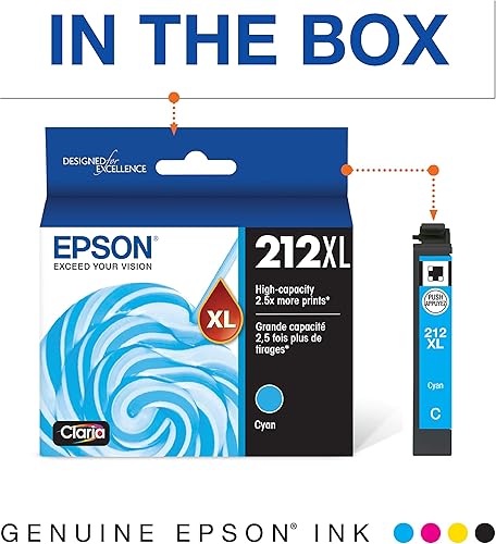 Miniatura 6 de Epson T212 Claria - Tinta negra de alta capacidad y color estándar - Paquete combinado de cartuchos (T212XL-BCS) para expresiones seleccionadas y