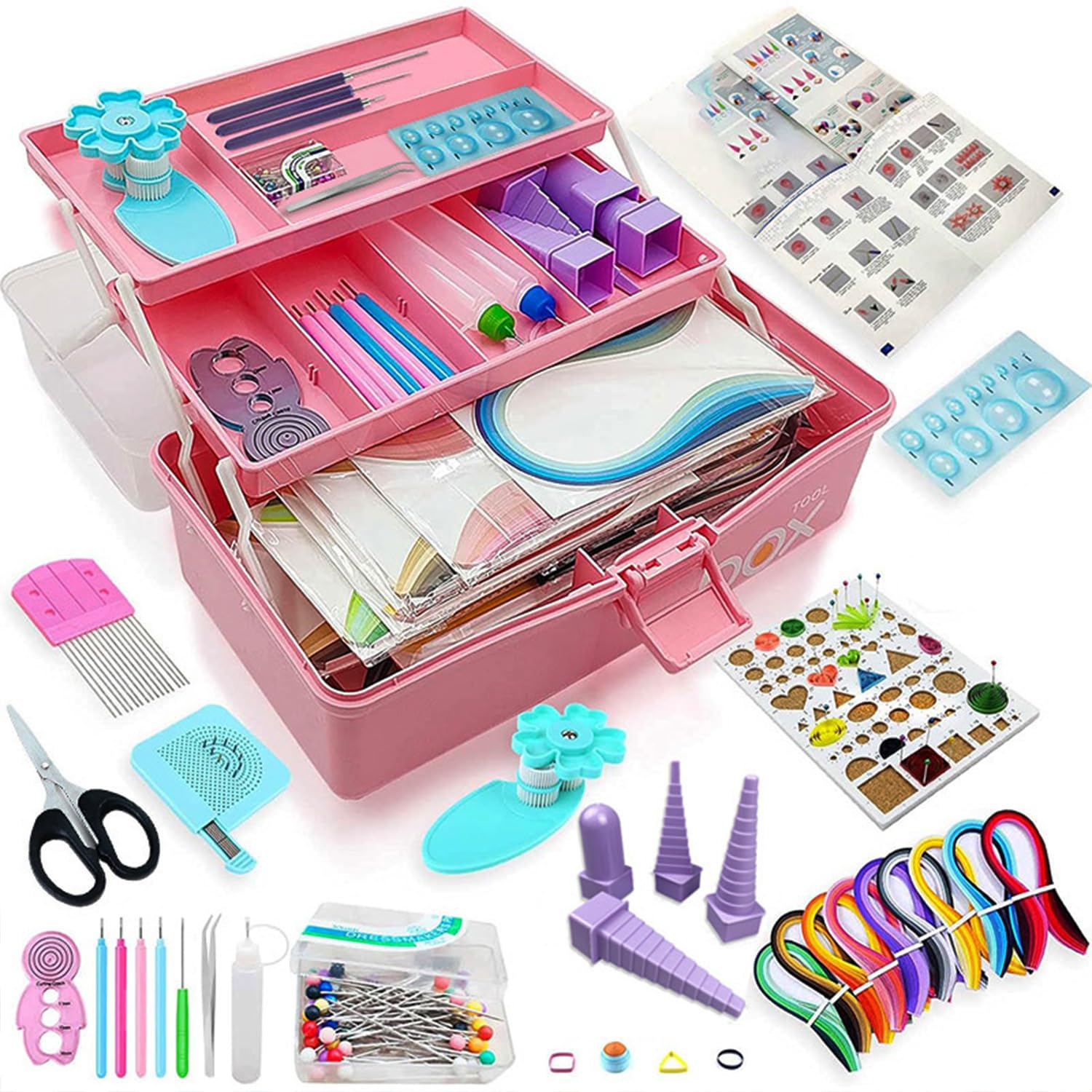 Syzopq quilling kit completo kit per quilling di carta carta per quilling utensili per filigrana di carta con custodia