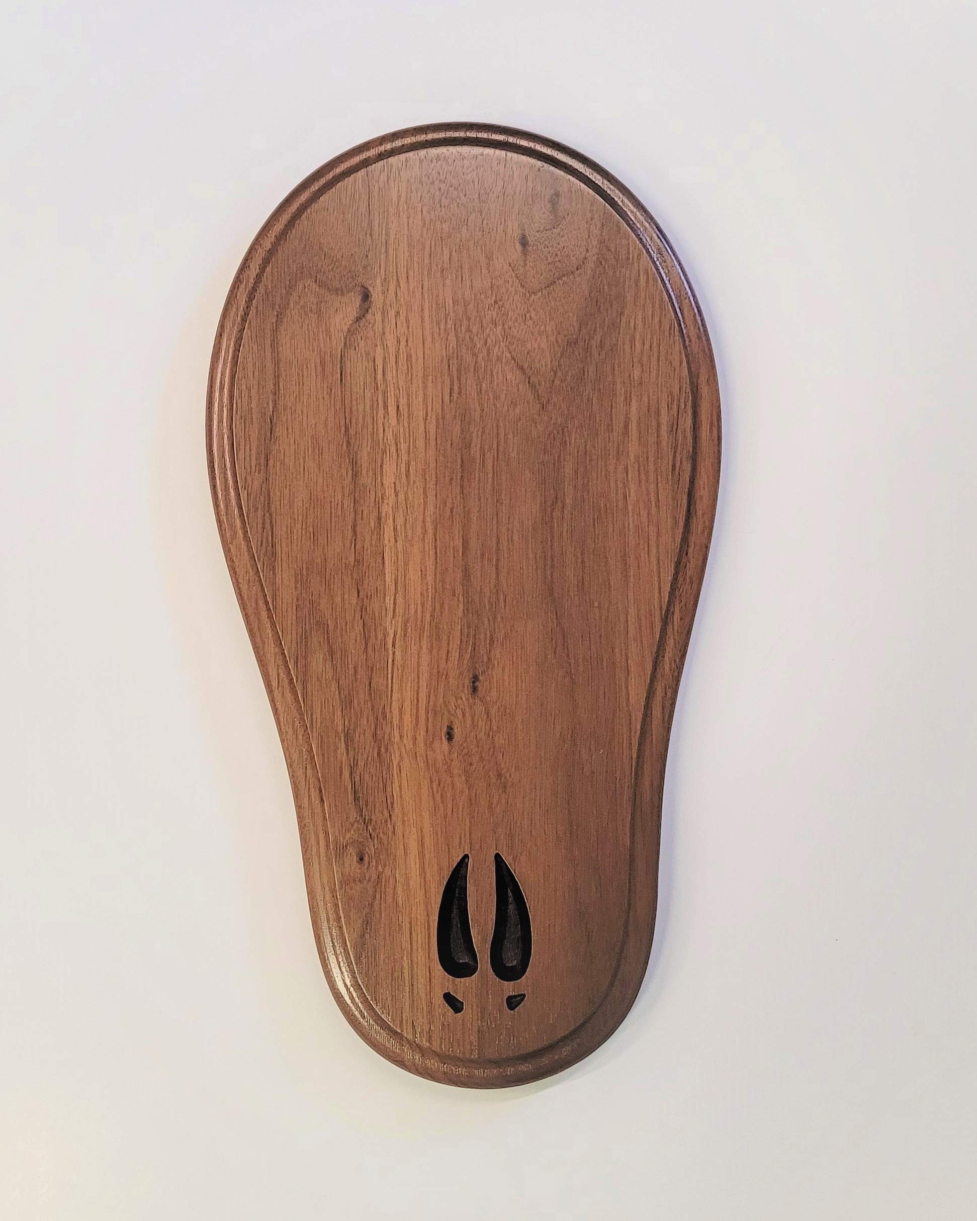 Taxidermists Woodshop Black Walnut Deer Track Skull Mount Wall Art