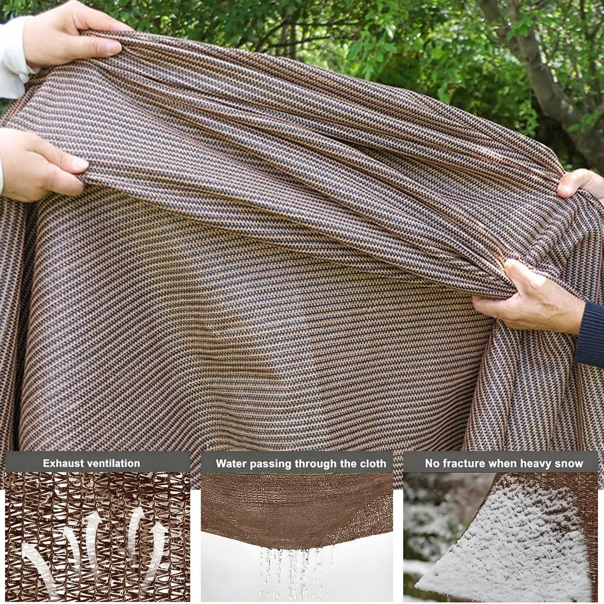 90% sol con ojales – Cubierta de toldo para lona de malla resistente UV Pera para jardín, invernadero, patio, red al aire libre (21 x 33 pies)