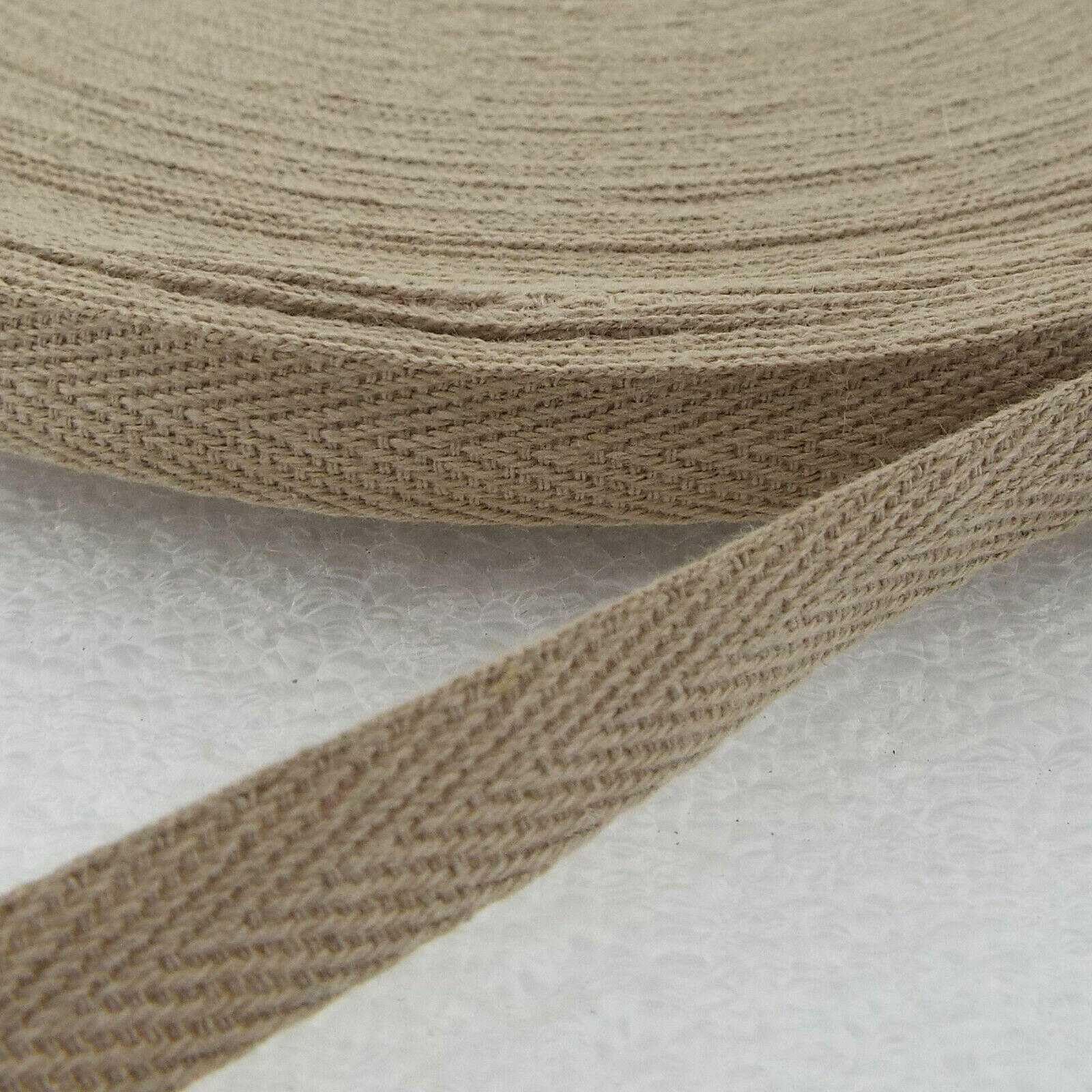 10mm Cotton Tape Herringbone Twill Binding Tape Ties Etc Buy 1 2 4 or 8m 521D, Light Taupe, 2 Metres