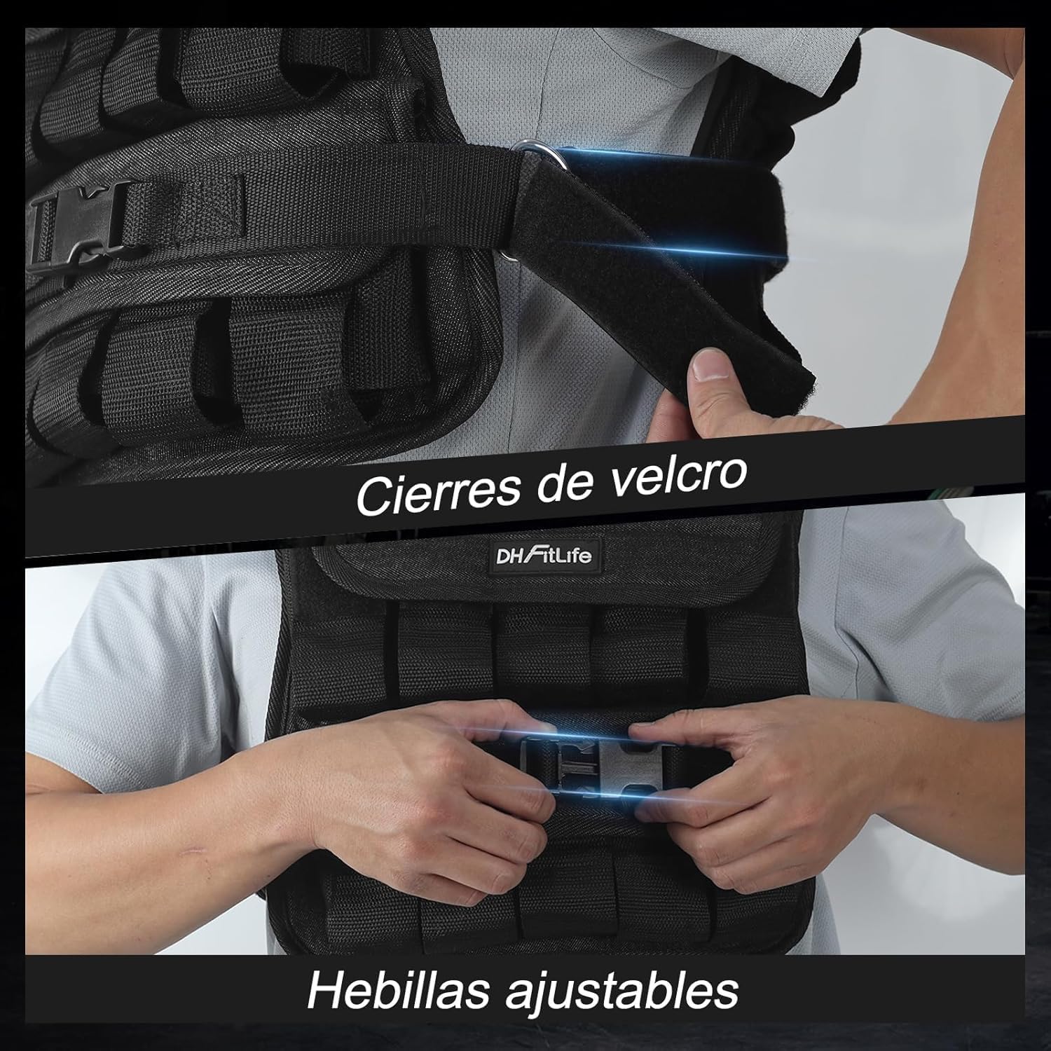 DH FitLife Chaleco Lastrado Ajustable 10/20 kg Compacto y Estable para Musculación y Entrenamiento de Fuerza | Chaleco con Peso | Chaleco para Correr Hombres y Mujeres