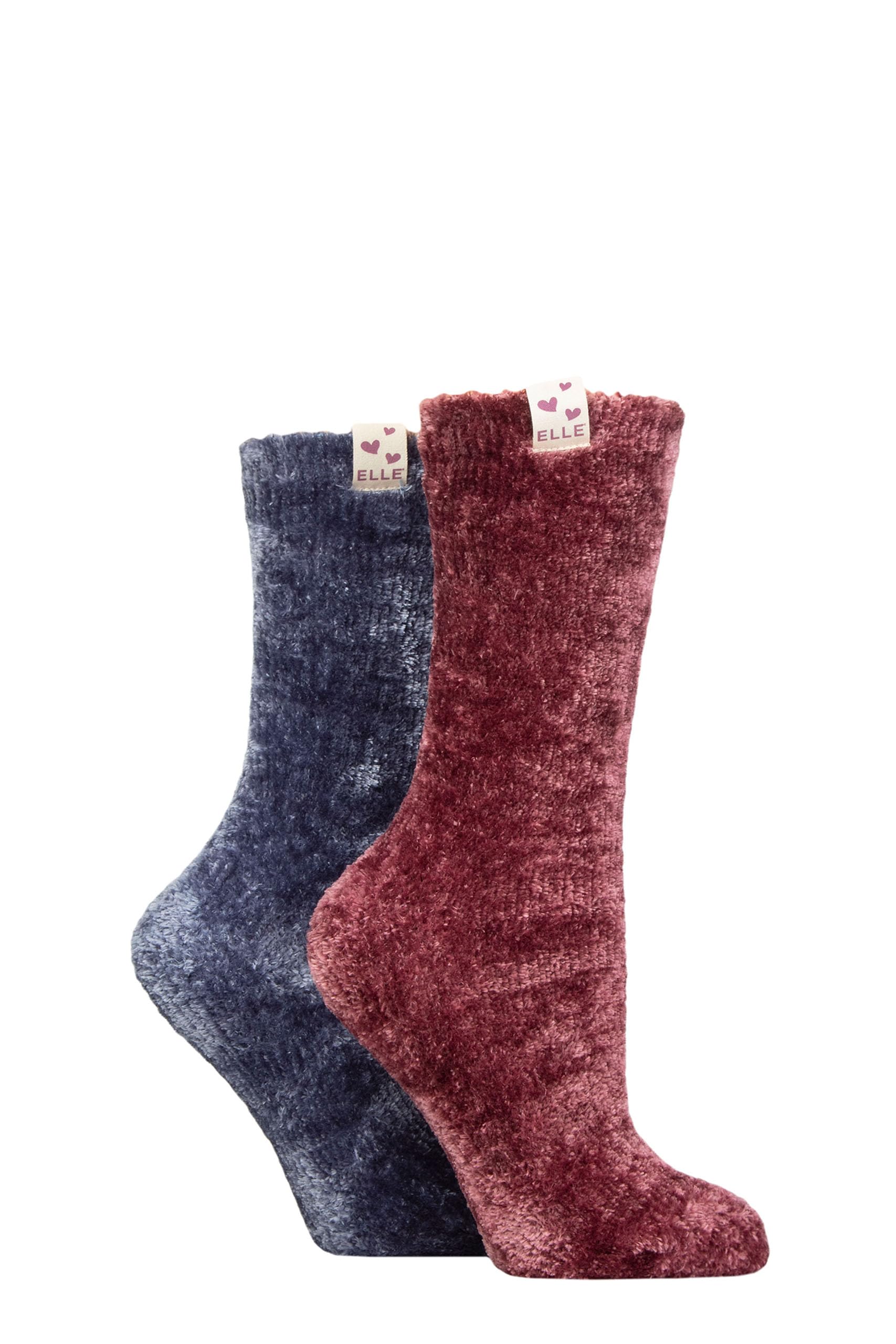 Elle Women's Moonlight Blue Super Soft Silky Cosy Chenille Leisure Socks Pack Of 2 Size 4-8 In Assorted Colours (As8, Numeric, Numeric_4, Numeric_8, Regular, Regular, )