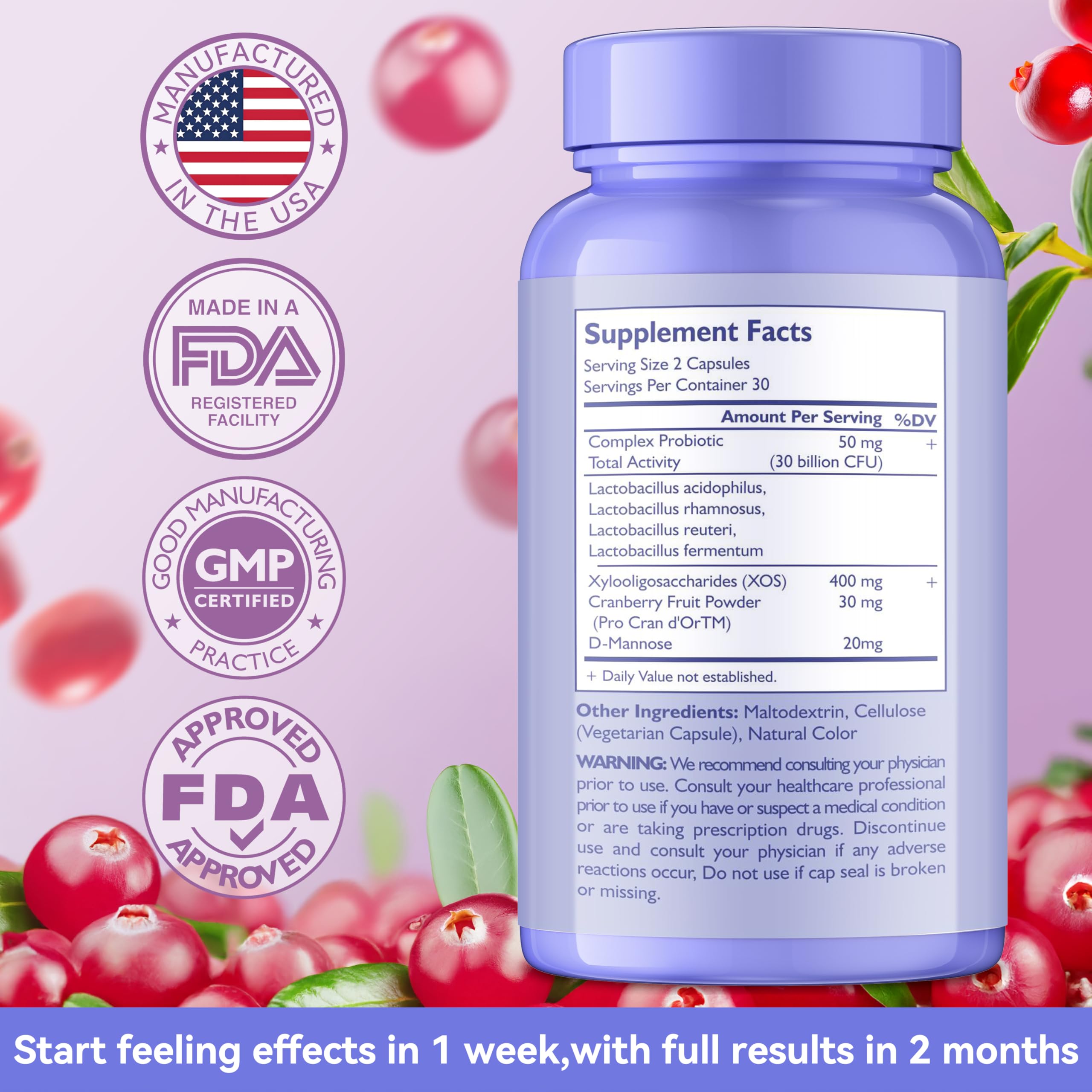 Vaginal Probiotics for Women Female,Promotes Ph Balance,Healthy Vaginal Odor & Flora,Urinary Tract Health with Prebiotics & Lactobacillus Probiotic Blend 30 Billion CFU,60 Capsules — Amazon image 5