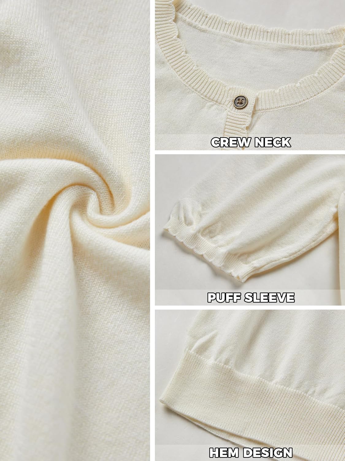 Shrug Sweaters for Women - Wool Blend Short Sleeve Button Down Cardigan Trendy Lightweight Tops Bolero Shrug - Image 6