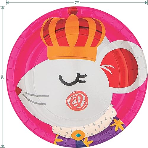 Miniatura 8 de HOME & HOOPLA Cascanueces - Platos de papel con forma de fiesta de Navidad, platos de postre de papel redondos con borde dorado y servilletas de