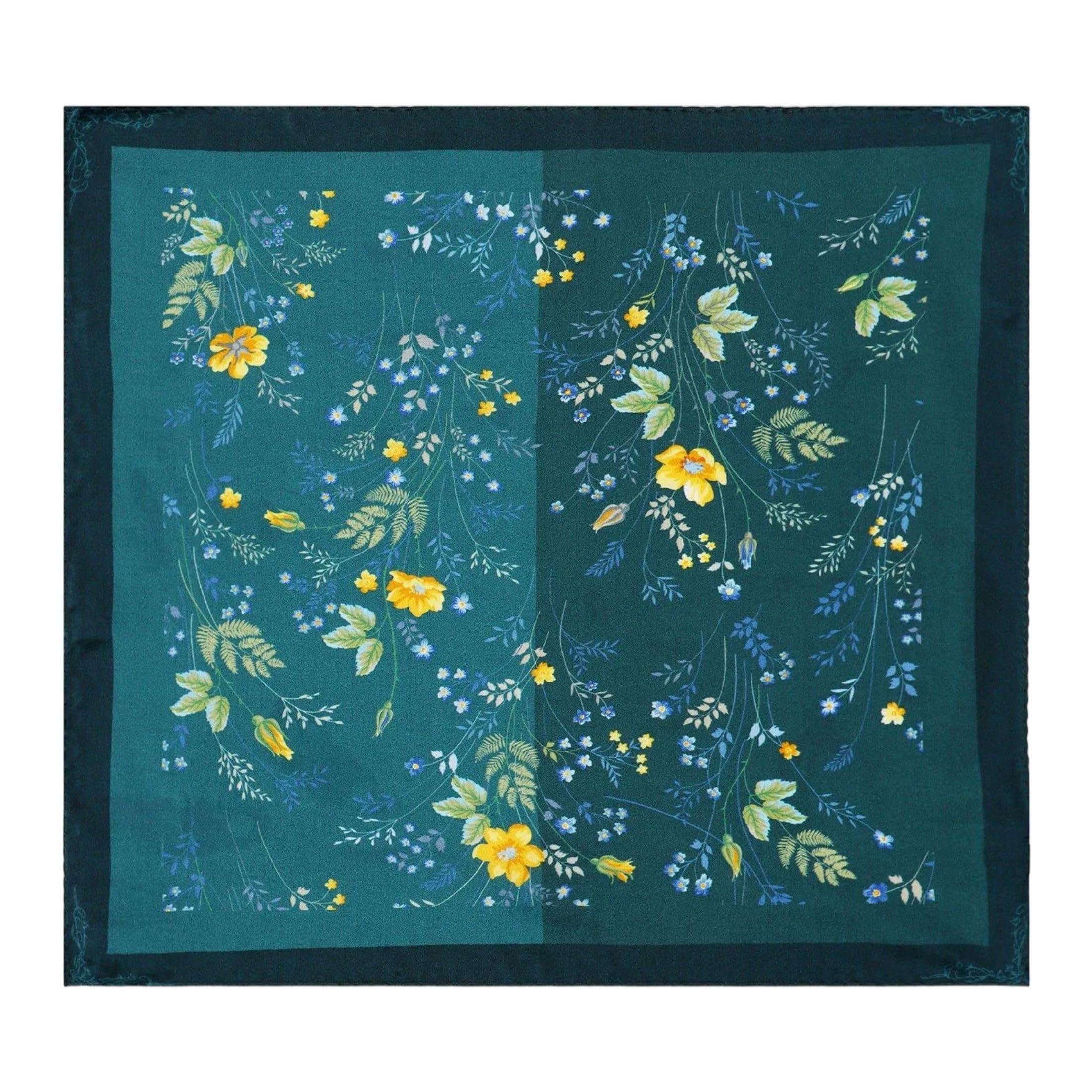 Men Teal Floral Pocket Squares-image-5