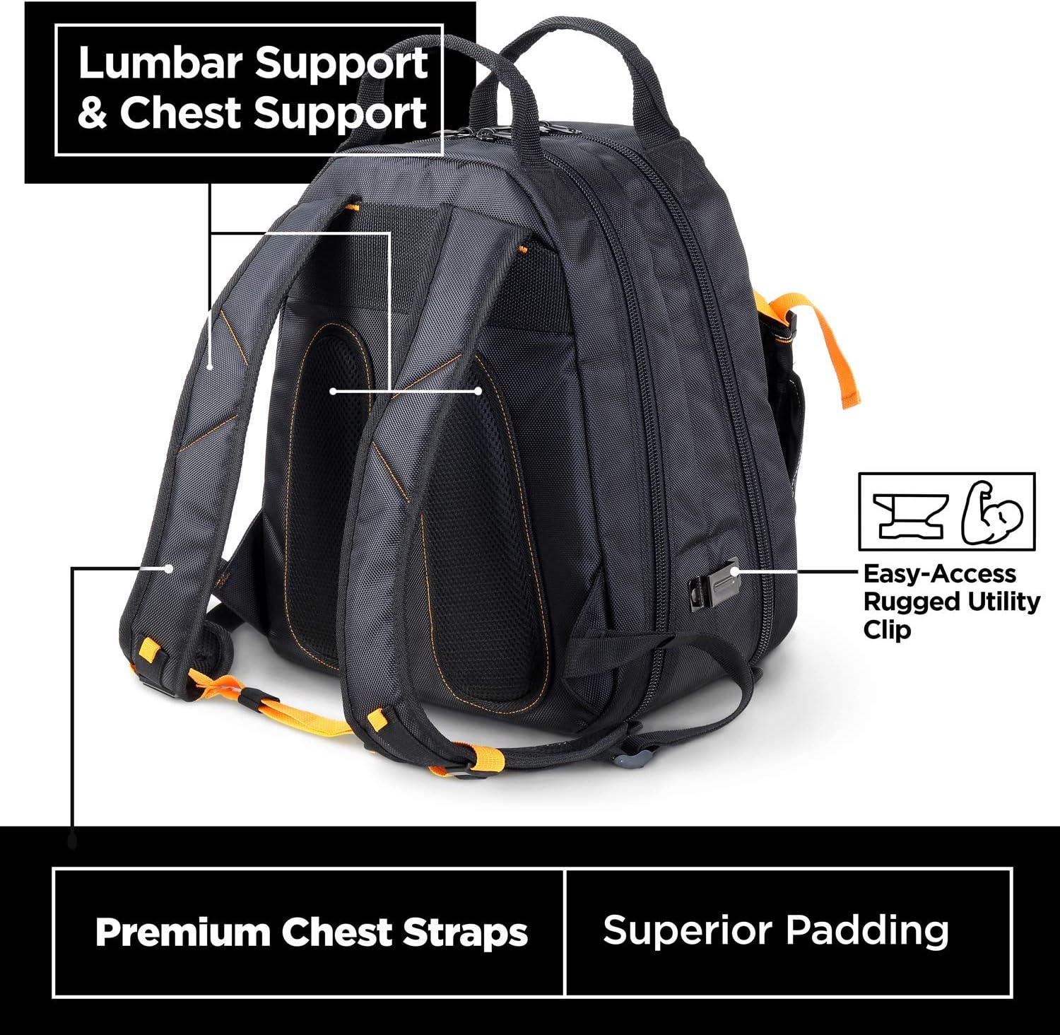 STEELHEAD 48-Pocket Heavy-Duty Tool Backpack, Padded Back Support, Reinforced Bottom & Klein Tools NCVT1P Voltage Tester, Non-Contact Low Voltage Tester Pen, 50V to 1000V AC, Audible and Flashing