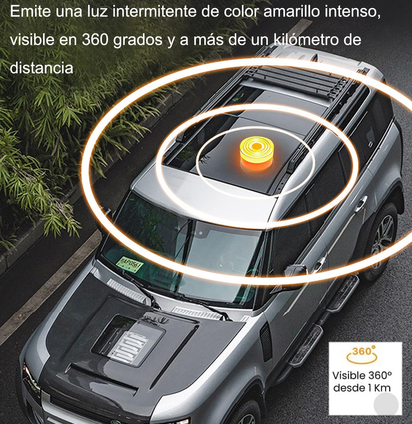 Baliza V16 Conectada a DGT 3.0 con Geolocalización, Luz de Emergencia V16 Homologada para Coche,Datos Incluidos hasta 2038 (V16 Blanco X3)