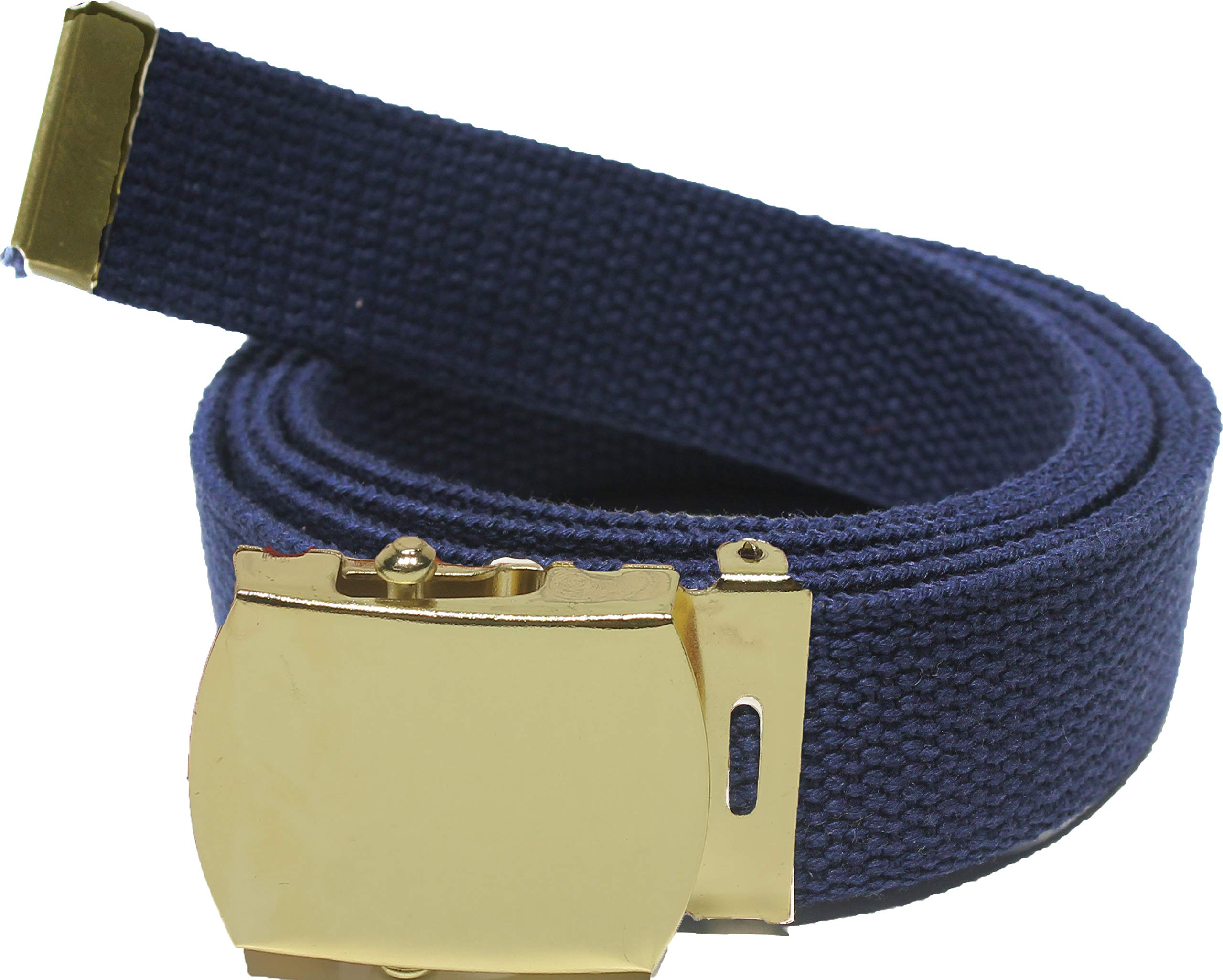 ARMYU Army Web Belt 100% Cotton Canvas Military Color Webbed Belts with Slider Buckle 54" Long