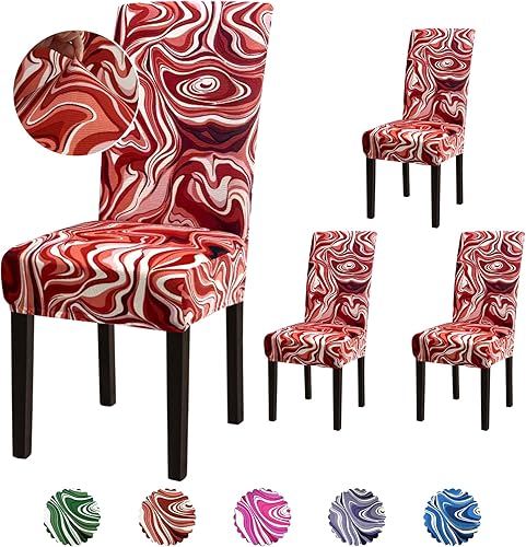 Vista 80 de Juego de 6 fundas para silla, fundas elásticas para sillas de comedor, extraíbles y lavables, para sillas de comedor, hotel, ceremonia, color gris