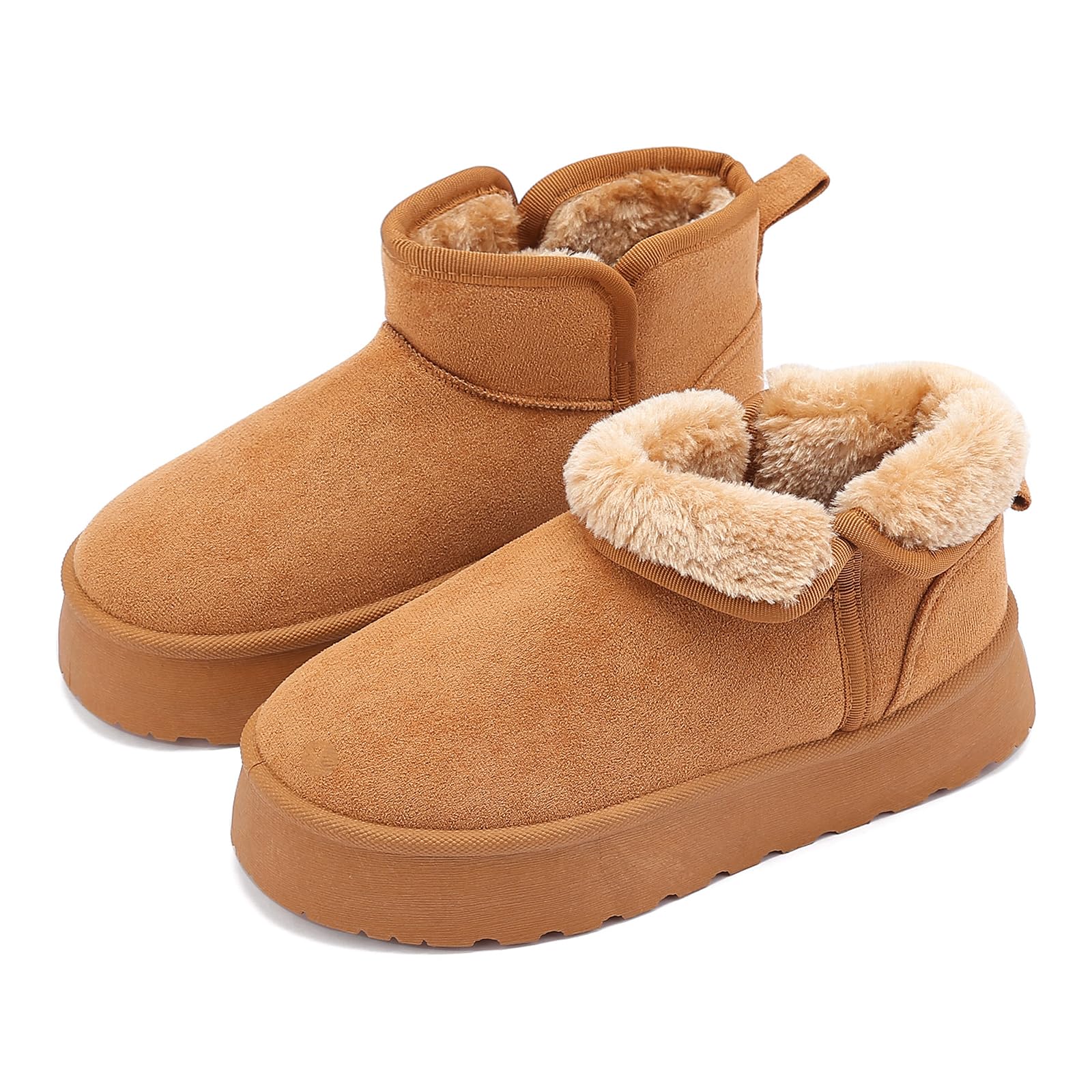 Pelbiuqik Stivali Donna Invernali Classic Platform alla Moda Scarpe da Neve, Impermeabile Caldo con Antisdrucciolo Stivaletti