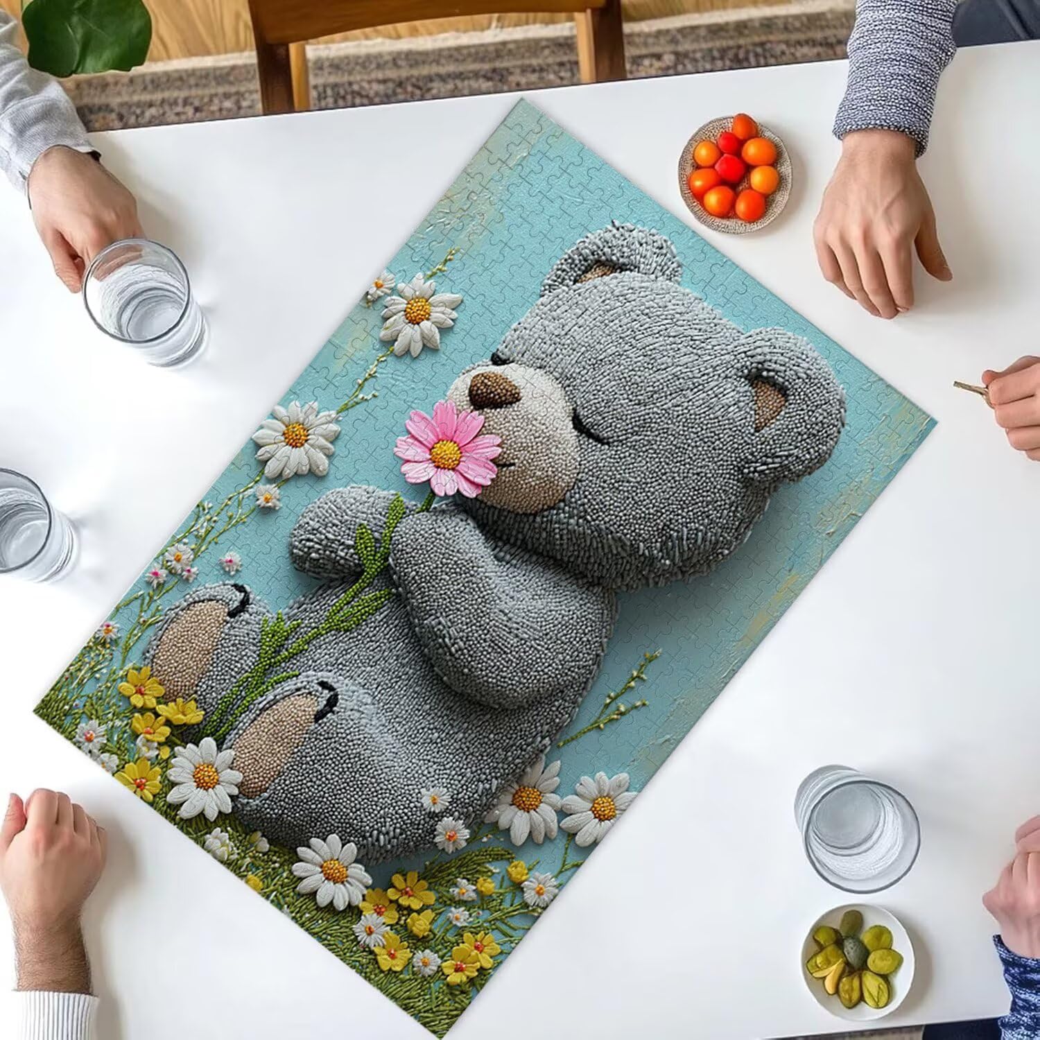 Puzzle 2000 elementów, puzzle dla dorosłych, wyzwanie puzzle, puzzle dla całej rodziny, napis na plecach, prezenty dla mężczyzn kobiet, motyw: (słodki miś) z-509