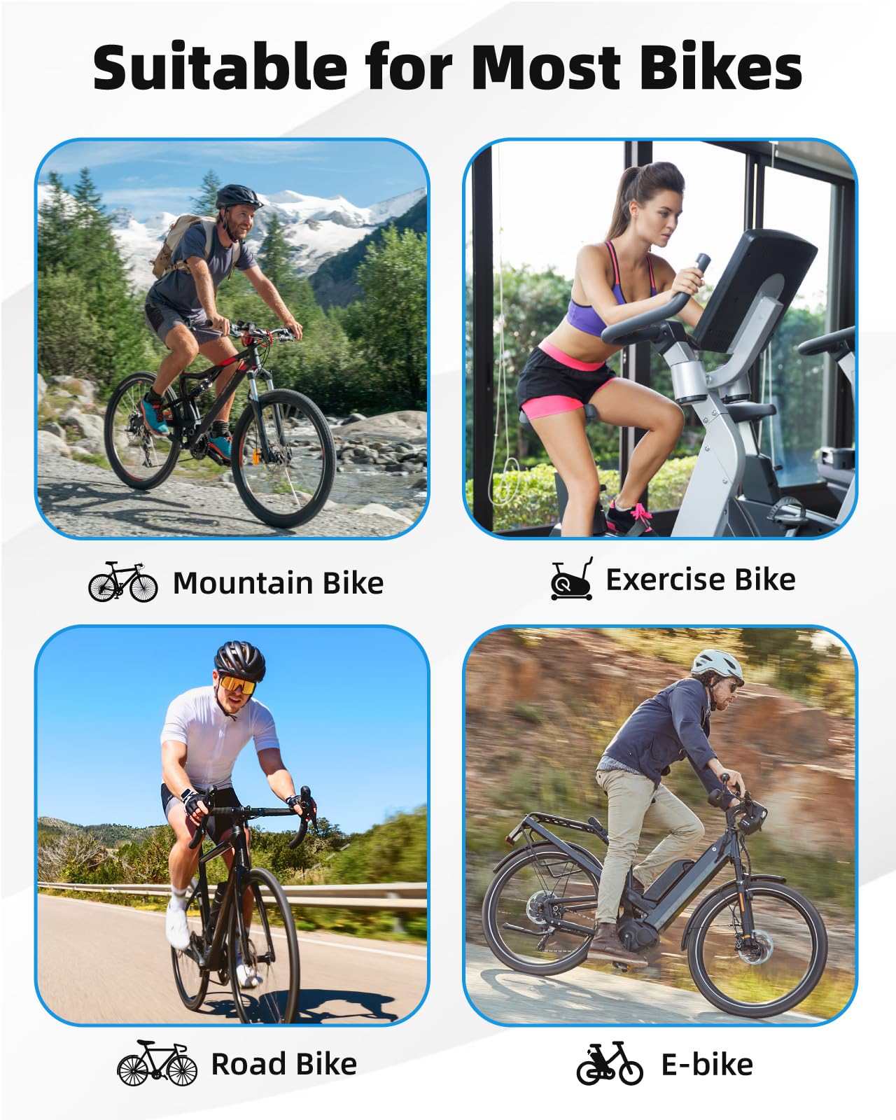 Fitense Asiento de bicicleta de gran tamaño para bicicleta Peloton y Bike+, cojín de asiento cómodo compatible con bicicletas Peloton, de carretera o de ejercicio, reemplazo de sillín de bicicleta