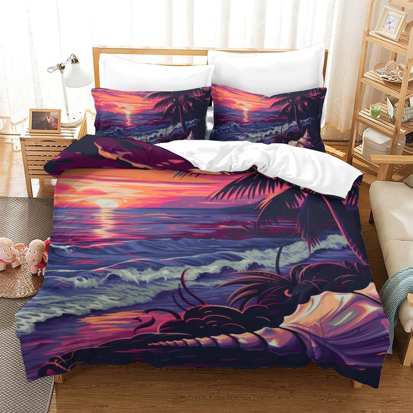 Parure de lit 140x200 fille de plage pour transformer la chambre en un décor de vacances unique