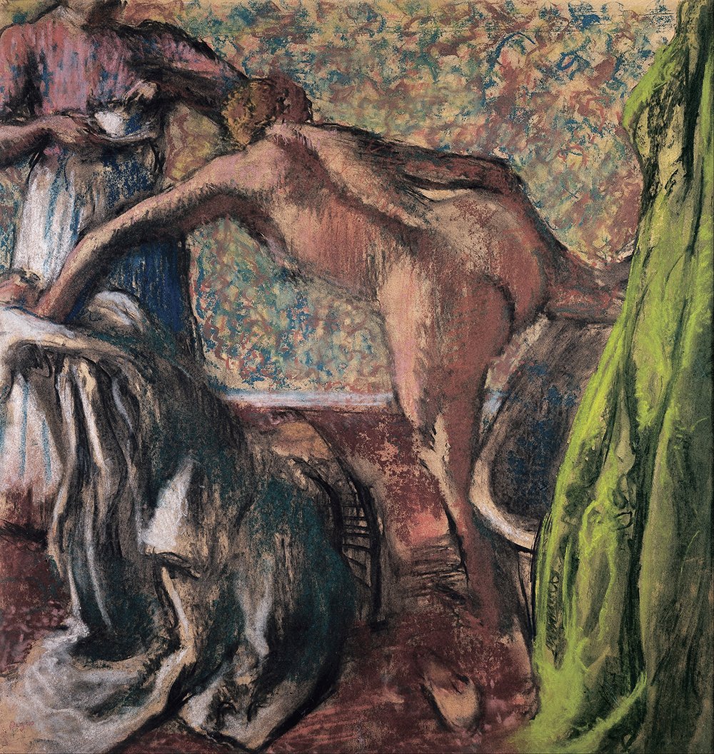 Degas Breakfast After the Bath grand tableau impressionniste encadré noir