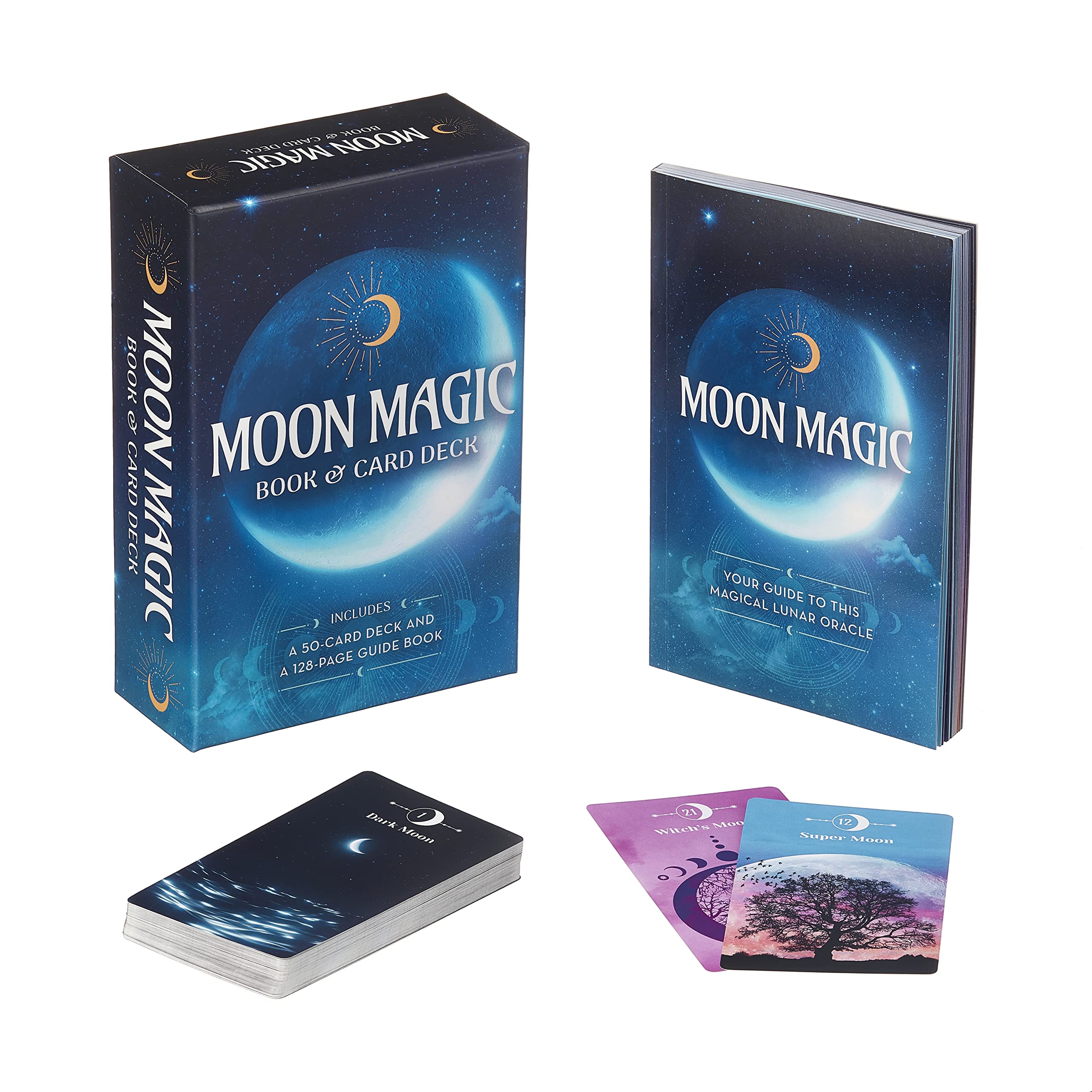 Moon Magic Book & Card Deck: Includes a 50-Card Deck and a 128-Page Guide Book (Arcturus Oracle Kits)