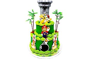 Super Mario Cake Topper with Mario, Bowser & Decorative Accessories