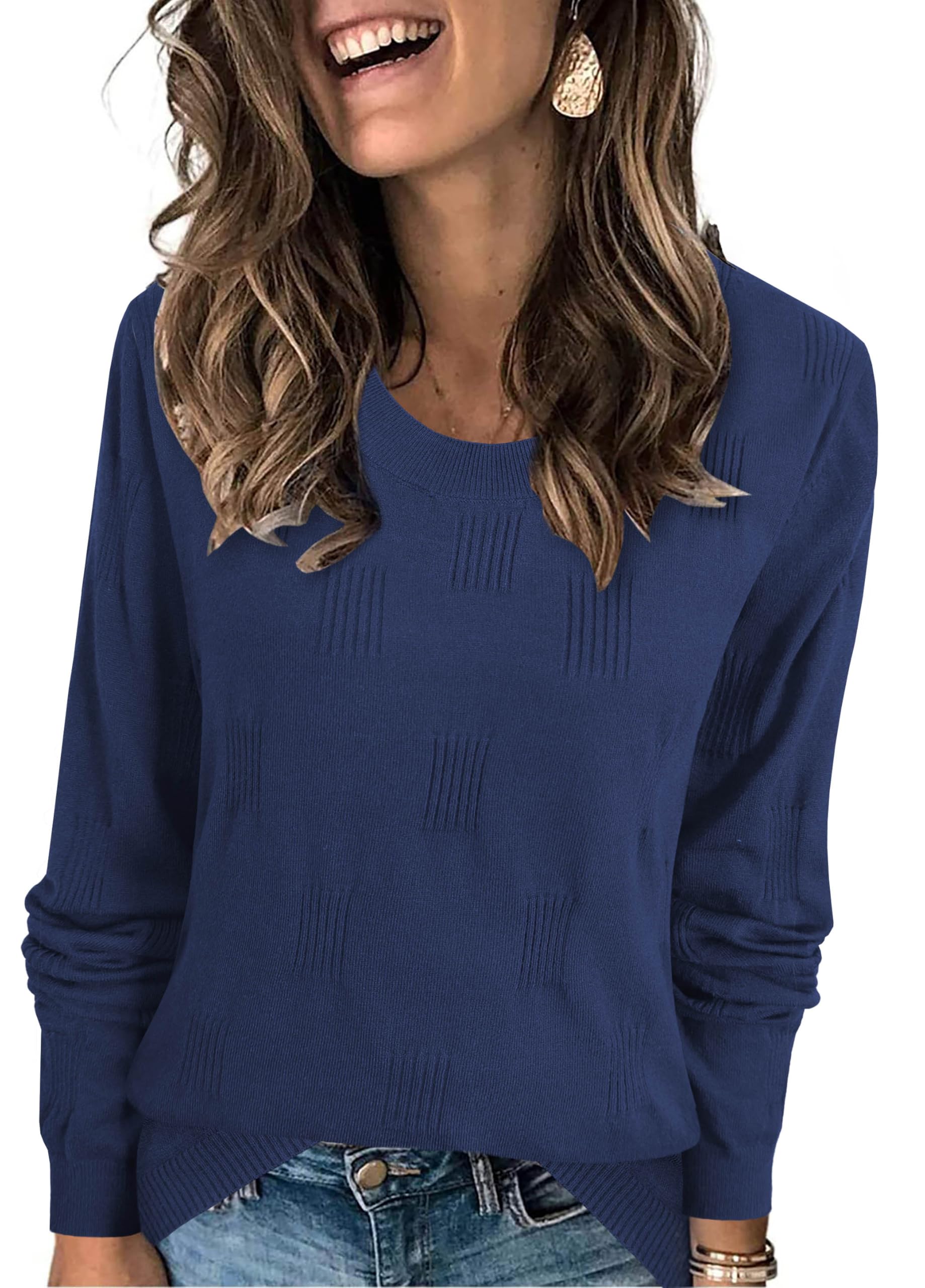 Heymiss Womens Sweaters Long Sleeve Shirts Loose Casual Blouse Lightweight Soft Tunic Tops