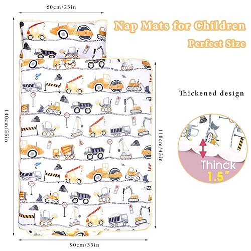 Miniatura 2 de Tapete para siesta para niños pequeños, saco de dormir para niños con almohadas extraíbles y manta gruesa de Minky, sacos de dormir para preescolar,