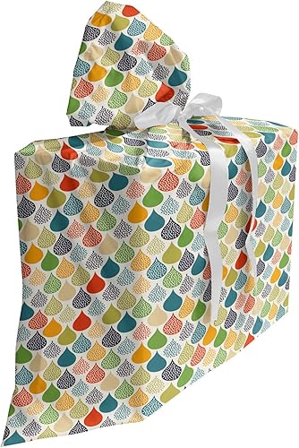 Ambesonne Bolsa de regalo de tela abstracta, colorido patrón de puntos grandes en varios tonos retro Funky Fashion Graphic, saco de regalo para