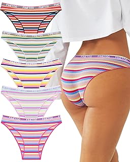 Cotton Underwear for Women Cheeky High Cut Breathable Stretch Sexy Ladies Hipster Bikini Panties Pack S-XL