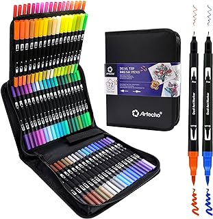 Artecho 72 Colors Markers for Adult Coloring Books, Dual Tip Markers for...