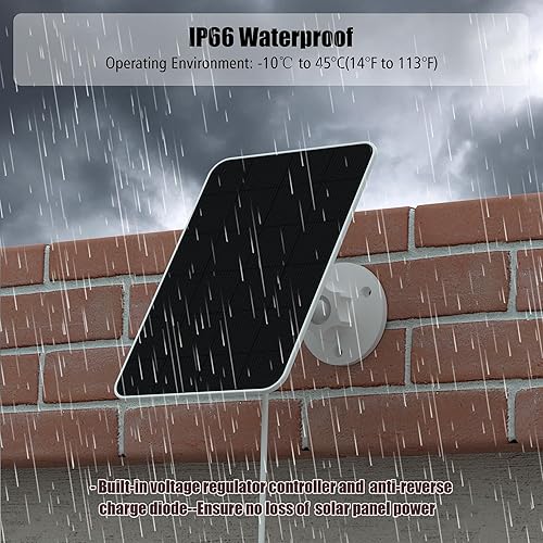 Miniatura 6 de Cargador de panel solar compatible con Arlo Pro 3Pro 4Pro 5SPro 3 FloodlightUltraUltra2, carga de paneles solares de 5 V 4 W, IP66 resistente a la