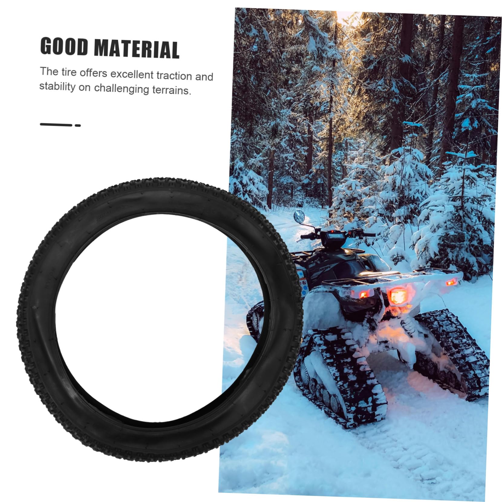 Pneumatico Resistente alle Forature 3.0 20 Pollici in Gomma per Motoslitta Anti-slip Nero per Neve e Sabbia