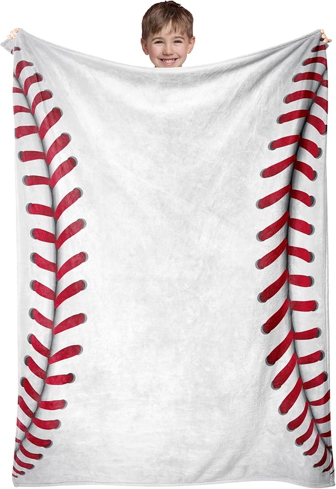 Baseball Throw Blanket, 320gsm Kids Blanket Fluffy Cozy