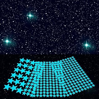 Glow in The Dark Star Stickers, Bright and Lasting, Glow Stickers for Ceiling and Wall, Glow in The Dark Stars for Ceiling, Fantastic Wall Stickers for Bedroom, Blue