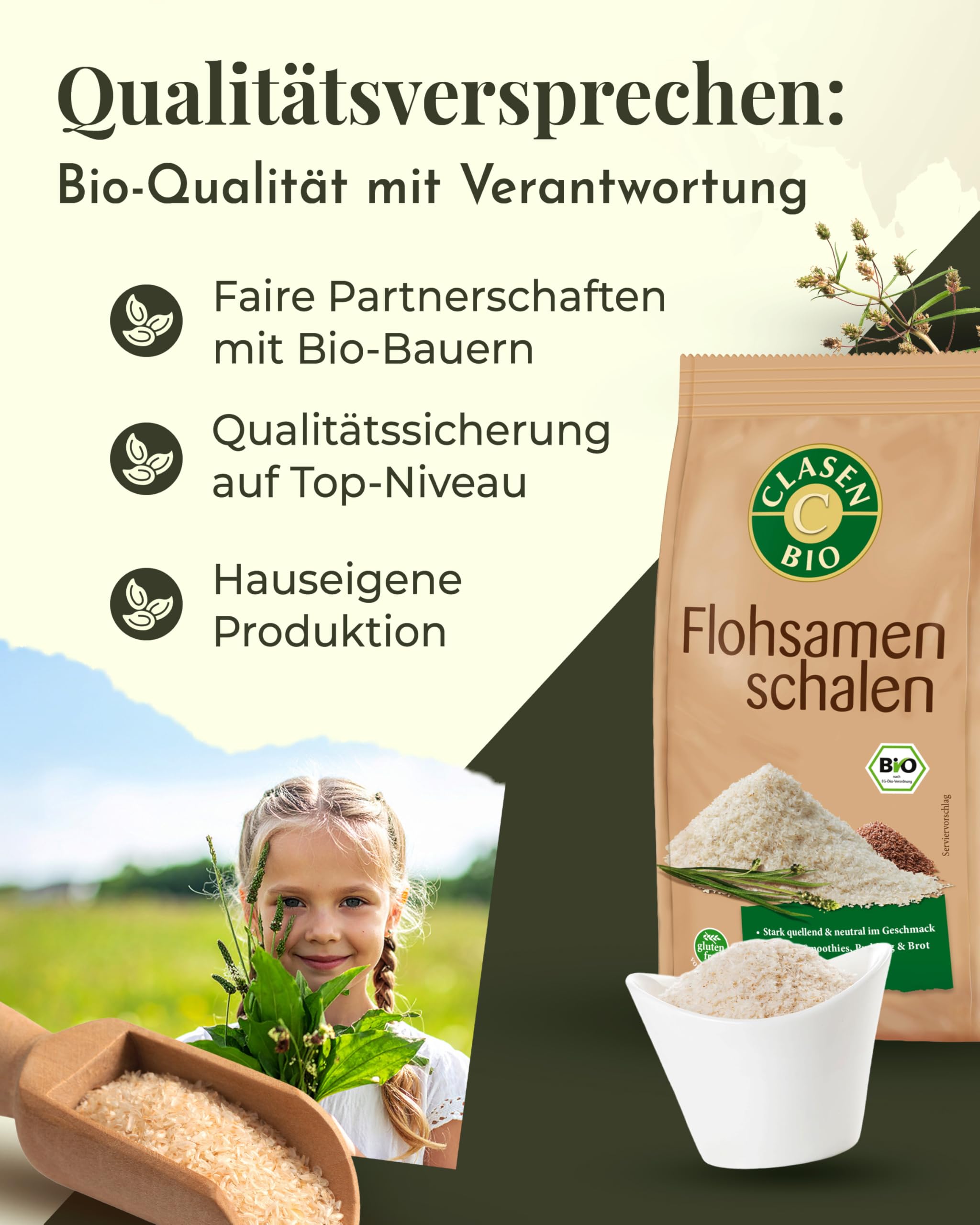 8x CLASEN BIO Flohsamenschalen - 150g