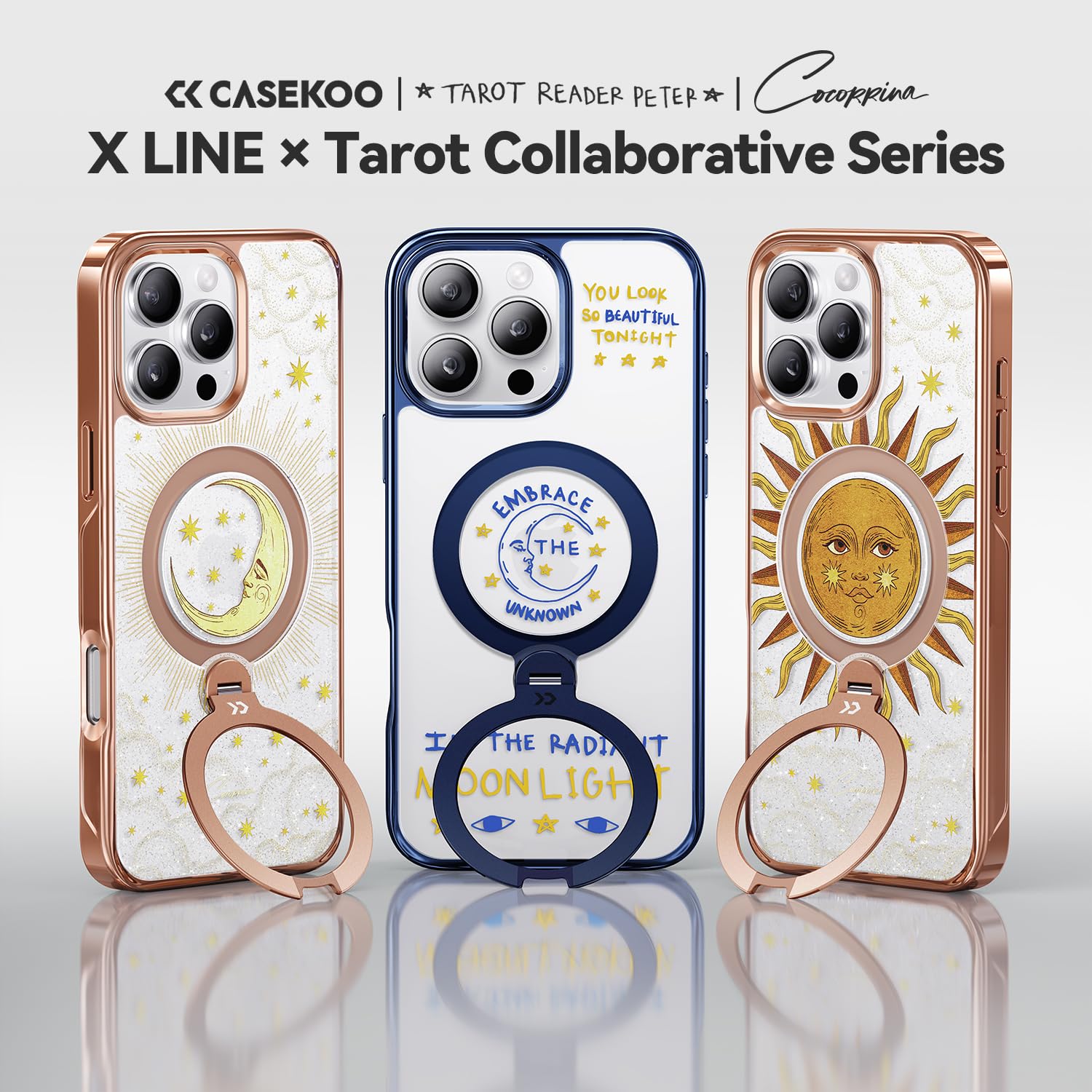 Amazon.com: CASEKOO The Cocorrina Sun Tarot Glitter 360° Spin