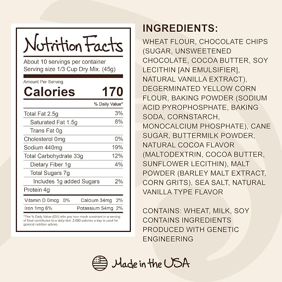 Stonewall Kitchen Chocolate Chip Pancake & Waffle Mix, 16 Ounces