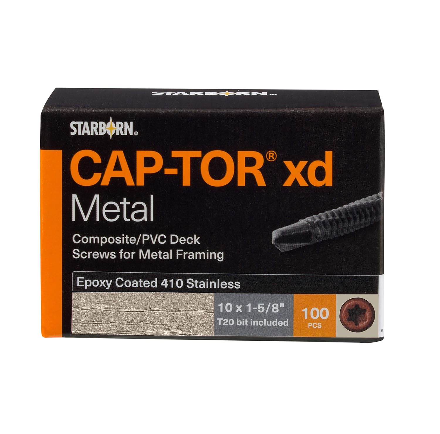 Deckfast Metal - Warm Gray (#54) - 350pc Deck Pack - 1-5/8" Self Drill - Type 410 Stainless Steel Deck Screws for Metal Joists & Trex Elevations