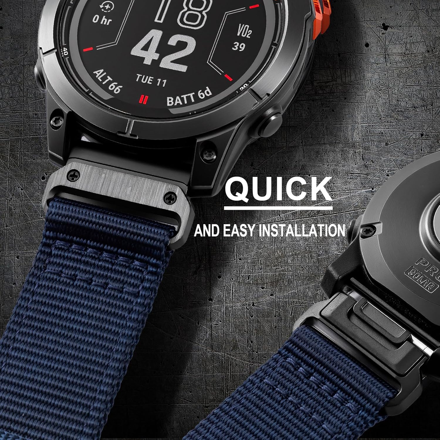 for Garmin Watch Band for Fenix 7 / Fenix 6 / Fenix 8 – QuickFit 22mm & 26mm Rugged Nylon Strap Compatible with Epix Gen 2, Fenix 7X/6X/5X, Forerunner 965, Tactix, MARQ Series Replacement