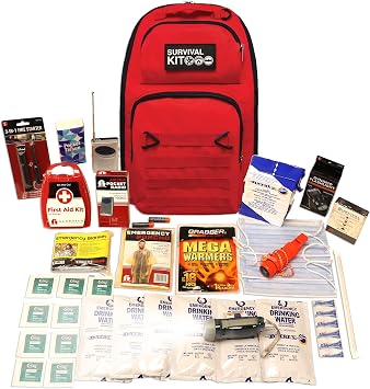 1 Person Quake Kits Emergency Kit for Disaster Preparedness - 72 Hour Kit - Emergency Go Bag with Food and Water, First Aid, and Emergency Preparedness Tools