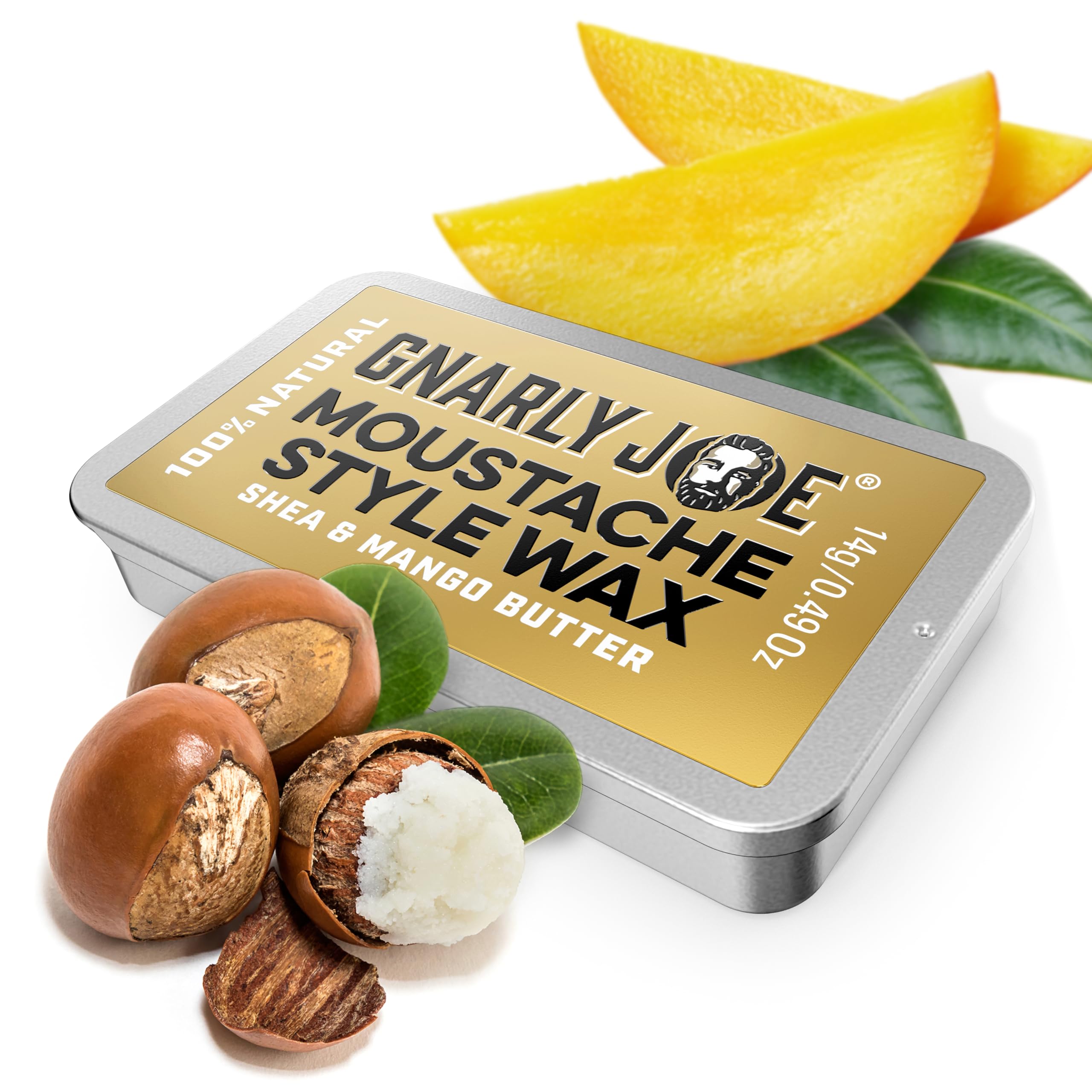 Gnarly Joe Cire à moustache – 14 g – Format de poche – Cire à moustache 100 % naturelle à forte tenue pour homme – Style et conditionnement 2 en 1 avec cire d'abeille, beurre de mangue et huile
