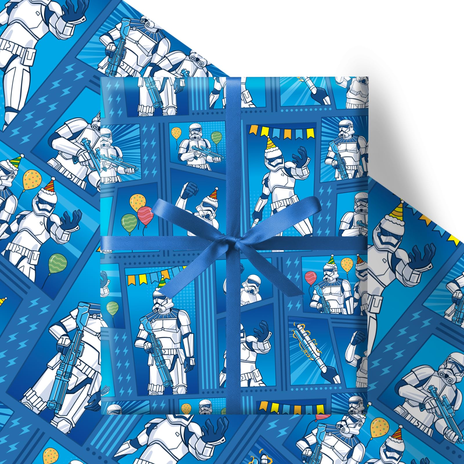 Wrapping Paper 5 Sheets- 50*70cm Cartoon Wrapping Paper Sheets, Gift WrappinG PapeR for Present Gift Wrap Pack for Birthday, Recyclable BirthDay WrapPing PapER for Kid Boy Girl Party Favor Decorations — image 1
