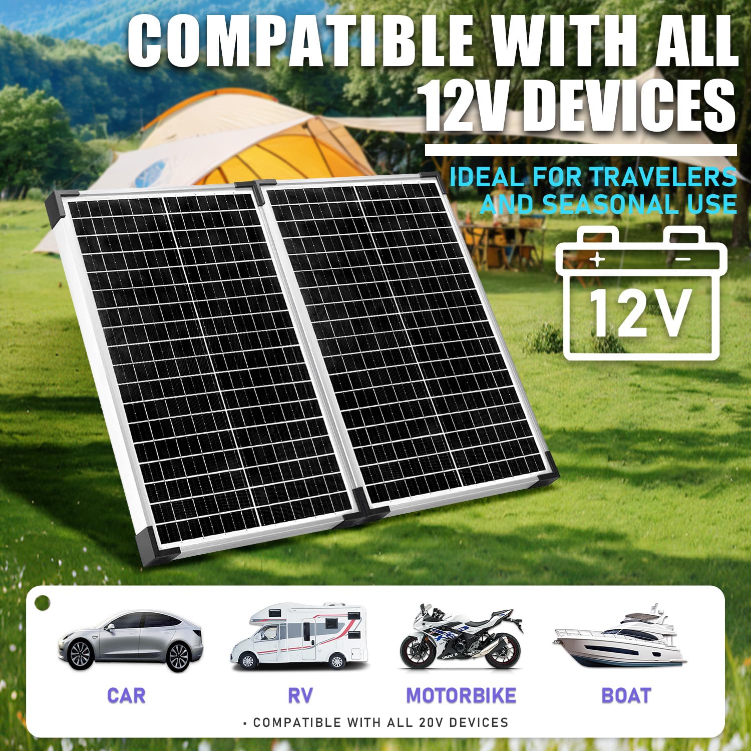 30 W Solarpanel 12 V Batteriewechsler + 10 A PWM Laderegler + Verlängerungskabel