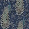 Rasch Portfolio Peacock Wallpaper Navy Blue Gold Metallic Exotic Bird Feathers Lusury Feature Wall 10m Roll 215700