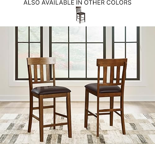 Miniatura 5 de Signature Design by Ashley - Taburete de bar de altura de mostrador Ralene, marrón medio Marrón claro,Marrón