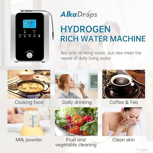 Miniatura 8 de Ionizador de agua y máquina purificadora de agua, máquina de agua de ácido alcalino pH 3-11, hasta -800mV ORP, 8000 litros por filtro, 11 electrodo