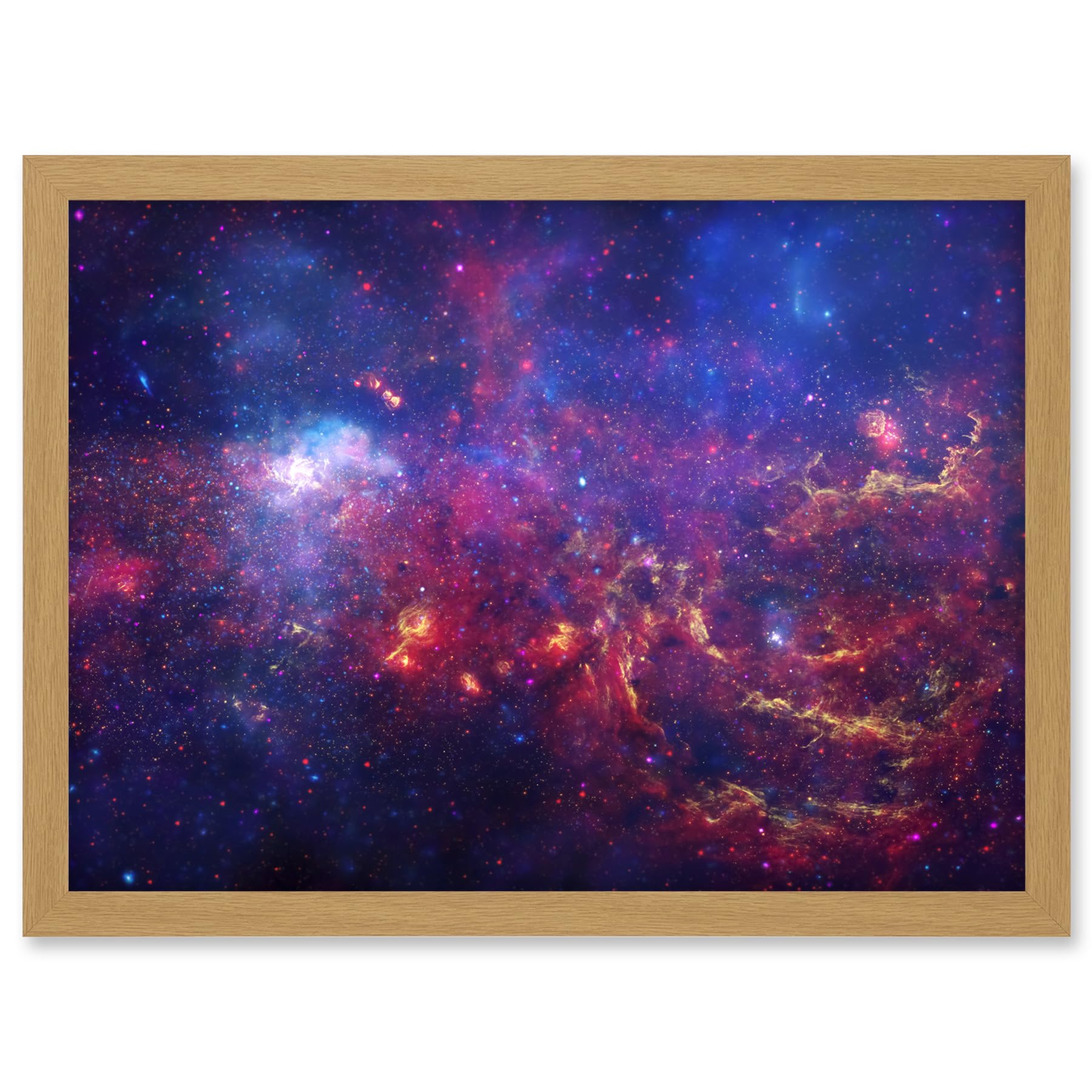 Artery8 Hubble Space Telescope Image The Great Observatories Examine The Galactic Center Region Of Milky Way Galaxy Chandra Observatory Spitzer Observatory Artwork Framed A3 Wall Art Print