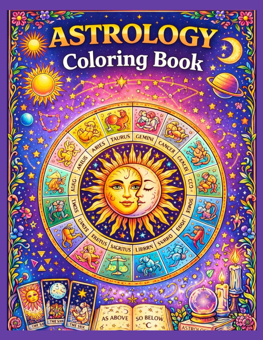 Astrology Coloring Book: Fun coloring book for kids and adults. 20+ large 8.5x11 images to color