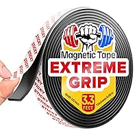 Vista 18 de Cinta magnética súper adhesiva (10 pies x 1/2 pulgadas), tira magnética con respaldo adhesivo para bricolaje y manualidades, fácil de cortar