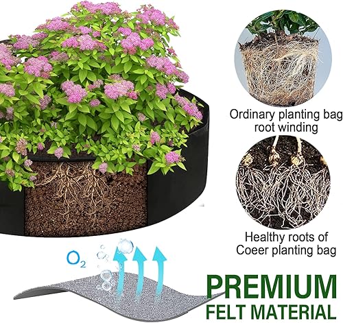 Miniatura 4 de Bolsas de cultivo de plantas de 50 galones, cama de jardín elevada de tela grande con asas, camas de jardín duraderas, macetas de aireación para